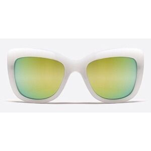 Cat Eye Sunglasses White Frame Yellow Mirror Lens Fashion Sun Glasses Lentes New
